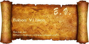 Babos Vilmos névjegykártya