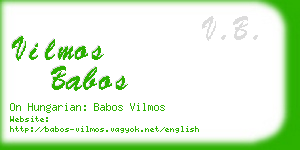 vilmos babos business card